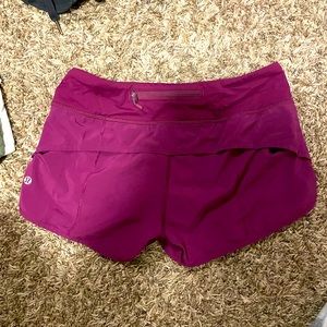 Lululemon shorts, size 4 purple , used but in good condition